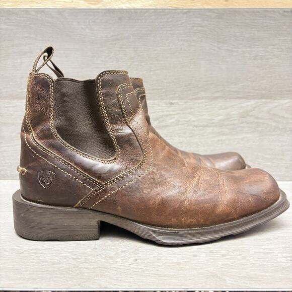 Ariat Boots Midtown Rambler Square Toe Chelsea Brown Leather Boot Mens Size 8.5D main image 9